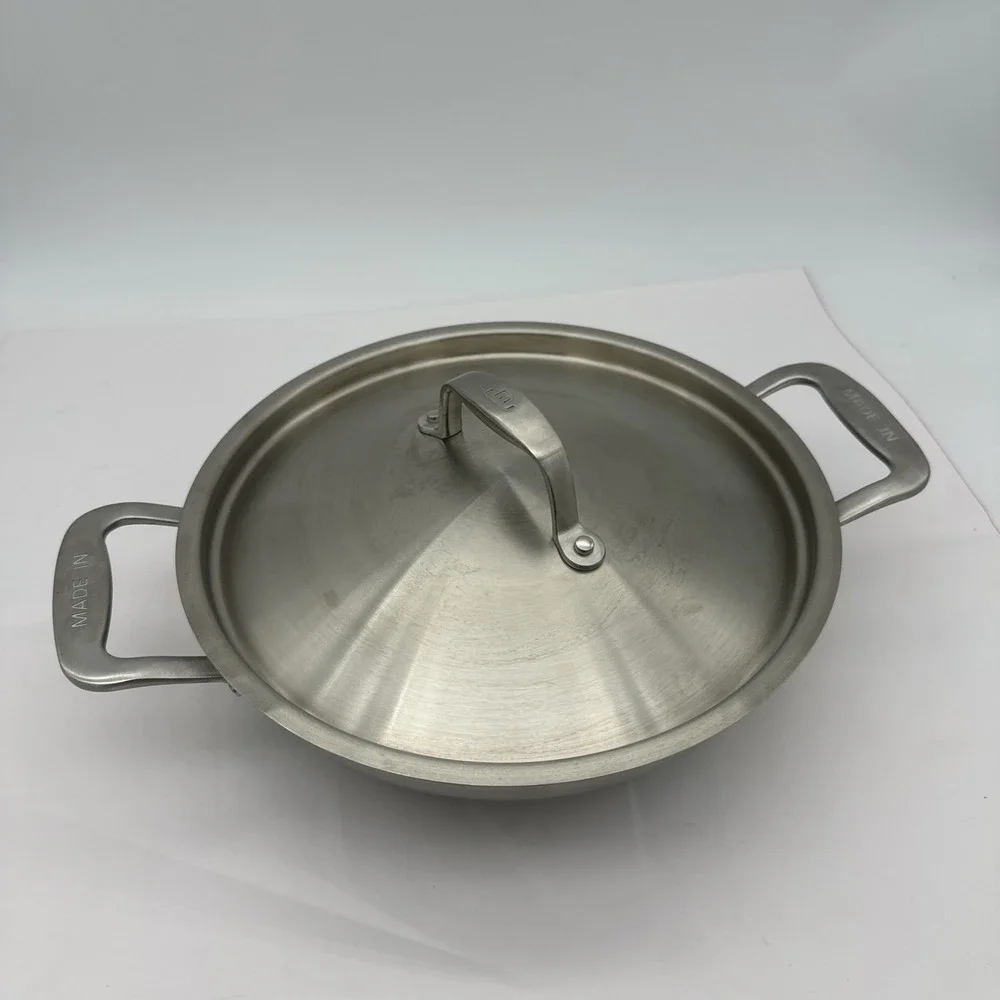 Made In 2 PIECE Stainless Clad Kadai With Lid Stainless Steel New